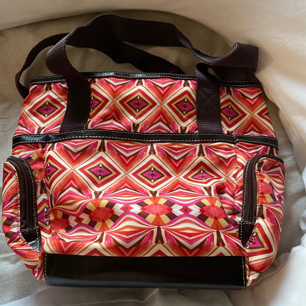 Large multicolor purse with pockets